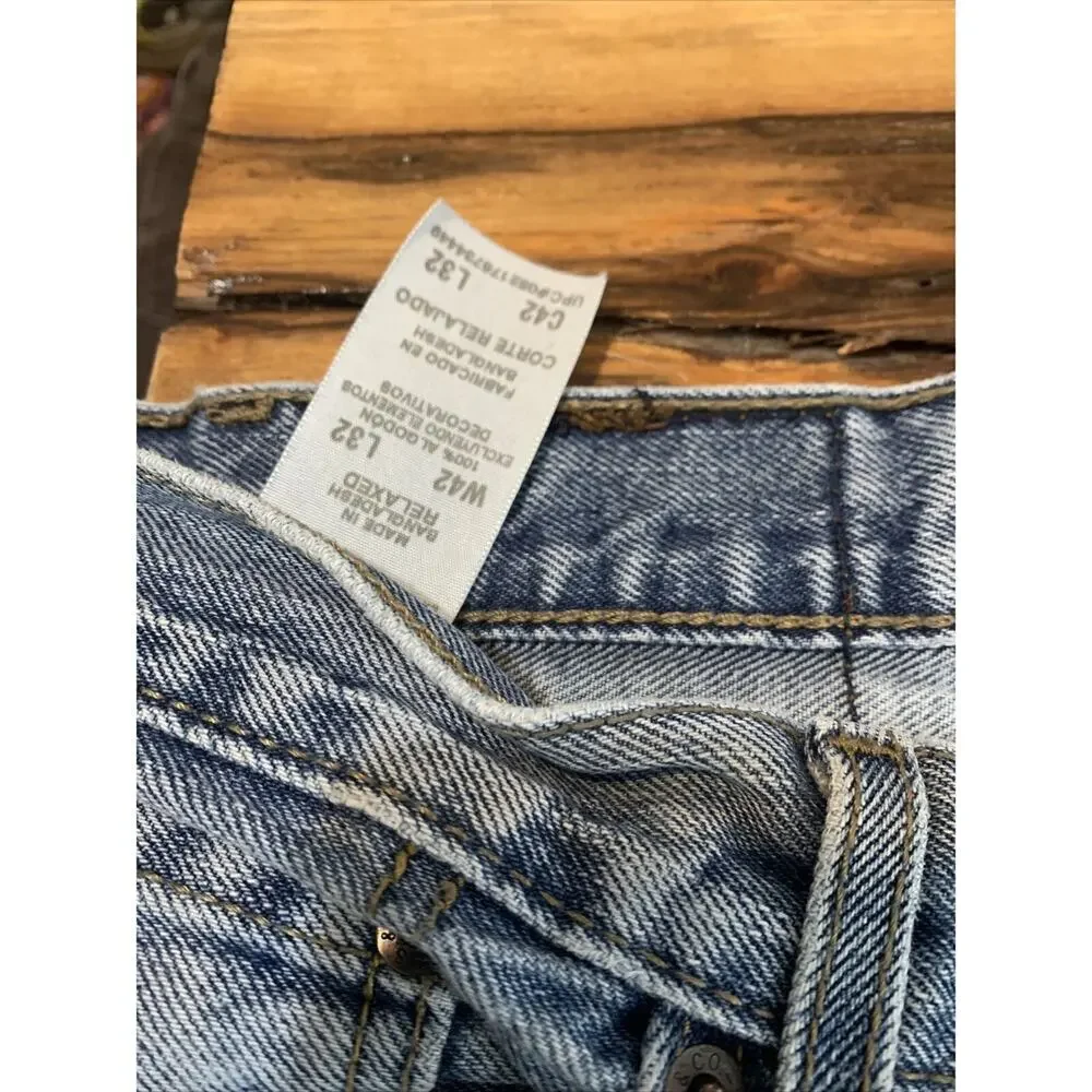 Denizen Levi's 285 Men's Size 42 X 32 Relaxed Fit‎ Jeans Medium Wash Cotton Blue